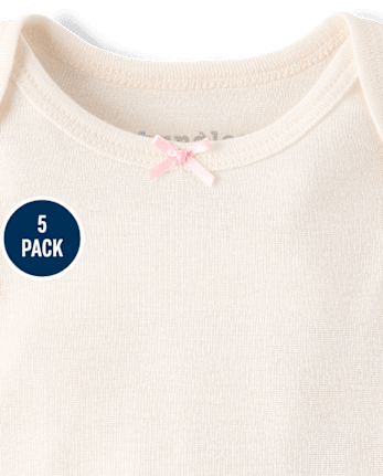 Baby Girls Bow Bodysuit 5-Pack