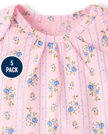 Baby Girls Bow Bodysuit 5-Pack