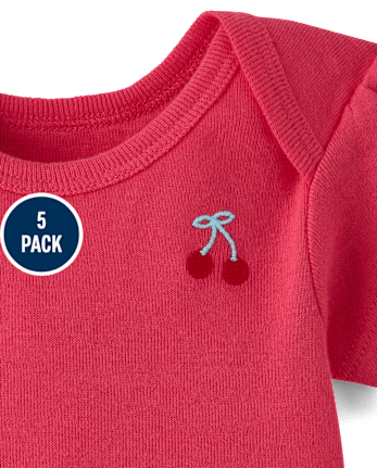 Baby Girls Cherry Bodysuit 5-Pack