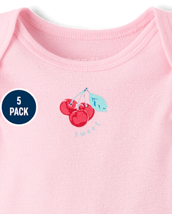 Baby Girls Cherry Bodysuit 5-Pack