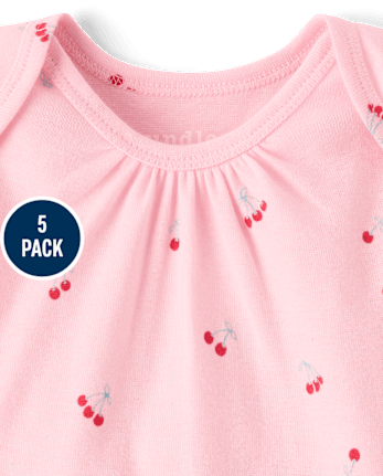 Baby Girls Cherry Bodysuit 5-Pack