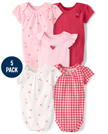 Baby Girls Cherry Bodysuit 5-Pack