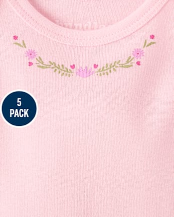 Baby Girls Unicorn Bodysuit 5-Pack