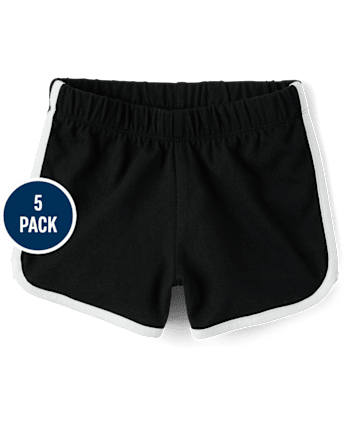 Toddler Girls Contrast Dolphin Shorts 5-Pack