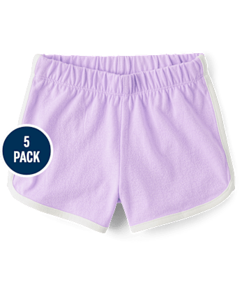 Toddler Girls Contrast Dolphin Shorts 5-Pack