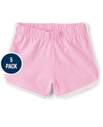 Toddler Girls Contrast Dolphin Shorts 5-Pack