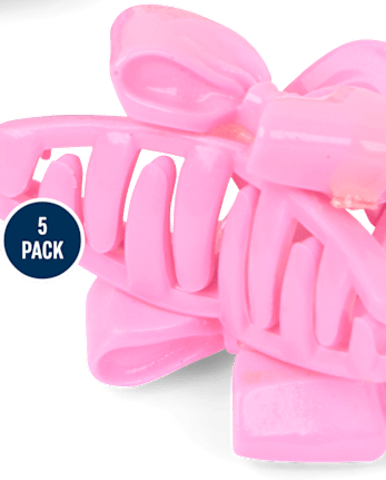Girls Bear Bow Claw Clip 5-Pack