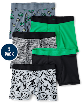 Boys Graffiti Performance Boxer Brief Underwear 5-Pack