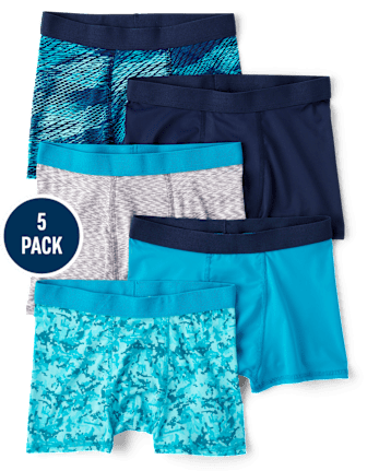 Boys Print Performance Boxer Brief Underwear 5-Pack