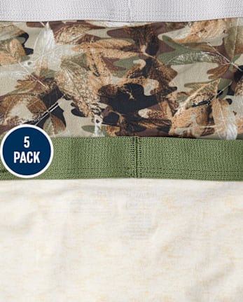 Boys Camo Performance Boxer Brief Underwear 5-Pack