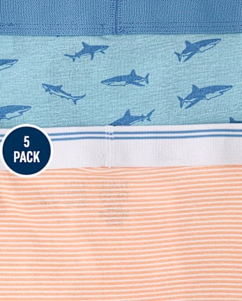 Boys Shark Boxer Brief Underwear 5-Pack