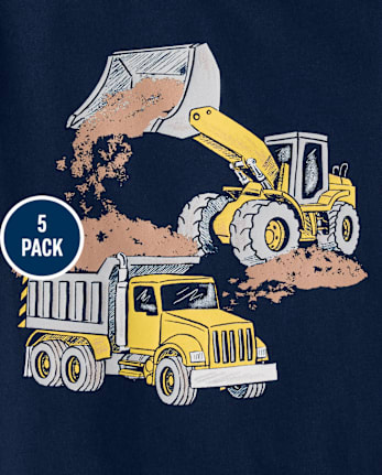 Baby And Toddler Boys Vehicle Graphic Tee 5-Pack