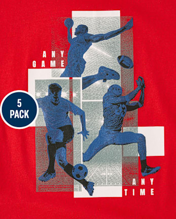 Boys Sports Graphic Tee 5-Pack
