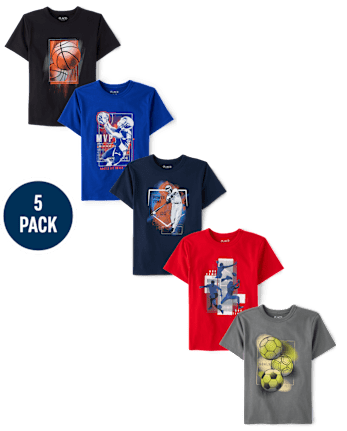Boys Sports Graphic Tee 5-Pack