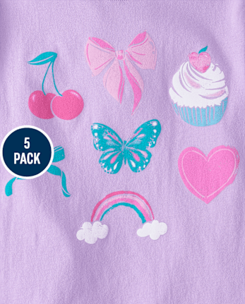 Girls Trend Graphic Tee 5-Pack