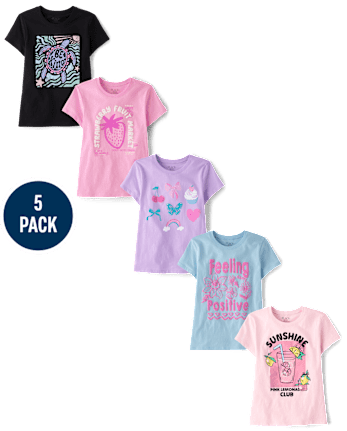Girls Trend Graphic Tee 5-Pack