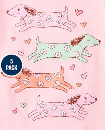 Baby And Toddler Girls Bow Graphic Tee 5-Pack