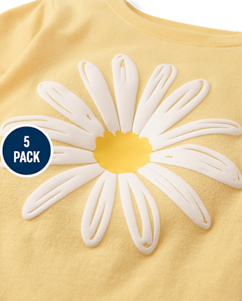 Baby And Toddler Girls Bow Graphic Tee 5-Pack