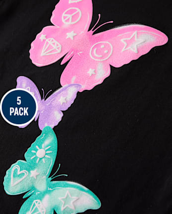 Girls Summer Graphic Tee 5-Pack