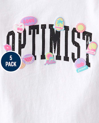 Girls Summer Graphic Tee 5-Pack