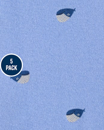 Baby Boys Whale Bodysuit 5-Pack