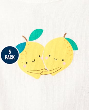 Baby Girls Lemon Bodysuit 5-Pack