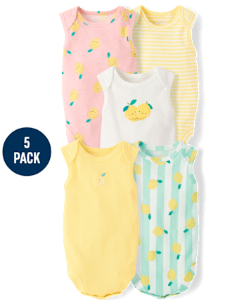 Baby Girls Lemon Bodysuit 5-Pack