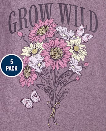 Girls Positive Graphic Tee 5-Pack