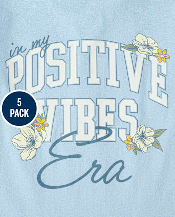 Girls Positive Graphic Tee 5-Pack