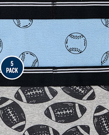 Boys Sport Boxer Brief Underwear 5-Pack