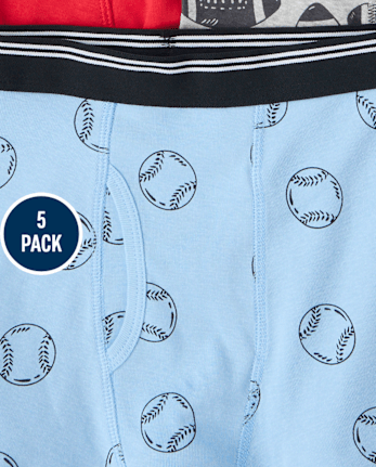 Boys Sport Boxer Brief Underwear 5-Pack