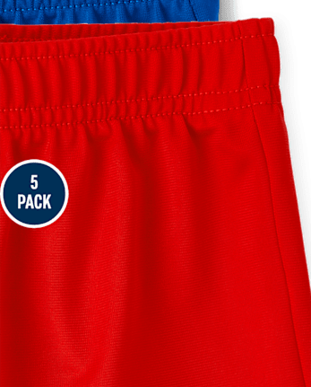 Paquete de 5 pantalones cortos de baloncesto para bebés y niños pequeños