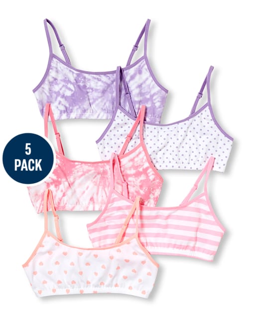 Girls Tie Dye Bralette 5-Pack