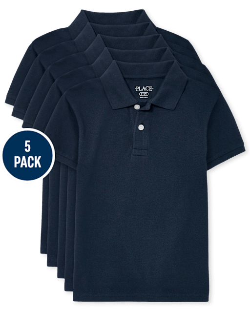 Kids Uniform Pique Polo 5-Pack
