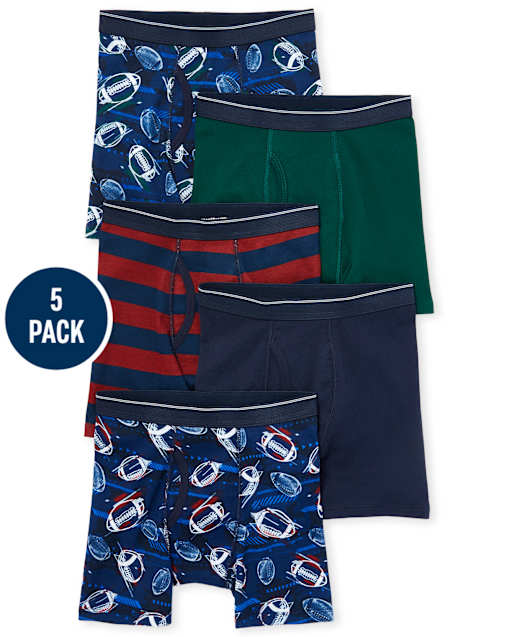 Calzoncillos tipo bóxer de fútbol para niños, paquete de 5