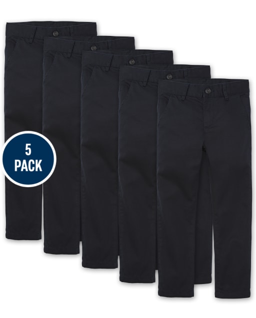 Lot de 5 pantalons chino skinny d'uniforme pour garçons