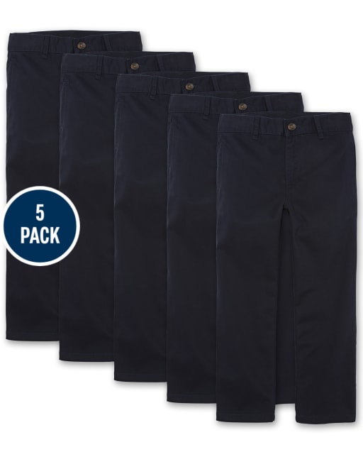 Boys Uniform Chino Pants 5-Pack
