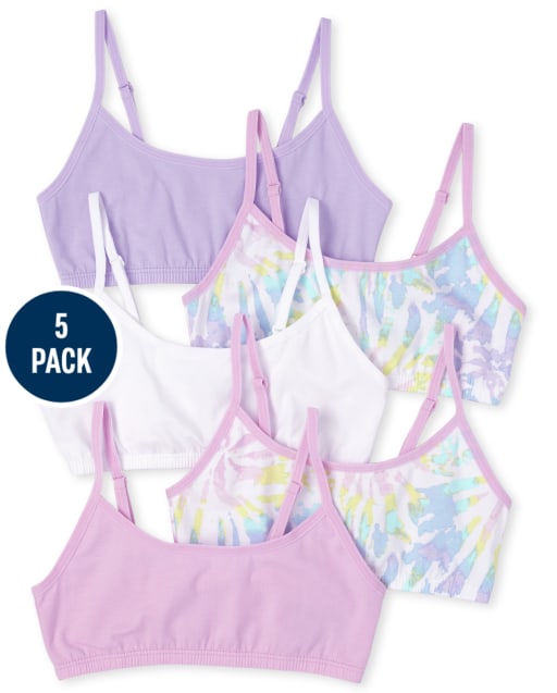 Girls Tie Dye Bralette 5-Pack