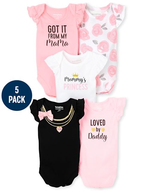 Baby Girls Bodysuit 5-Pack