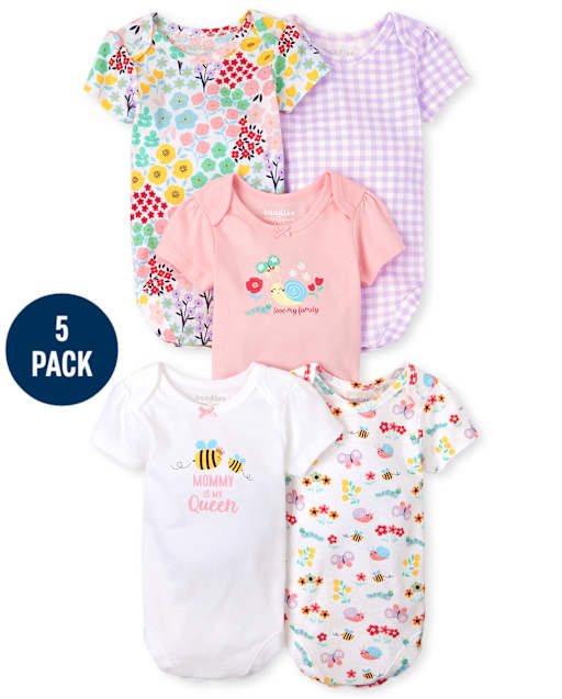 Baby Girls Garden Bodysuit 5-Pack