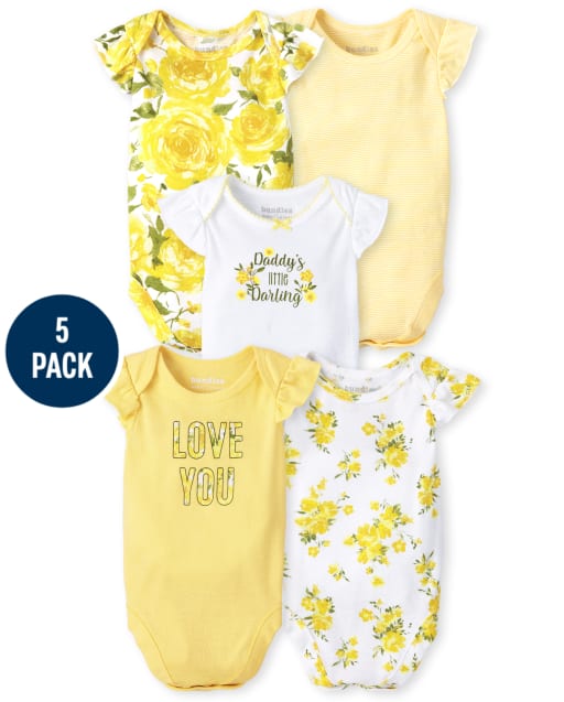Baby Girls Floral Bodysuit 5-Pack