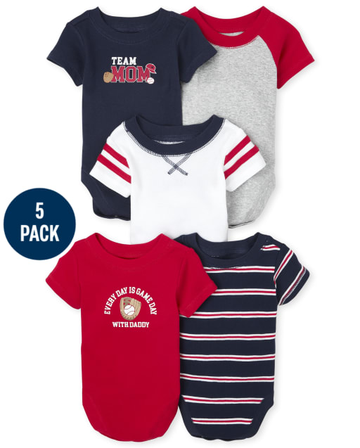 Lot de 5 bodys universitaires pour bébé garçon