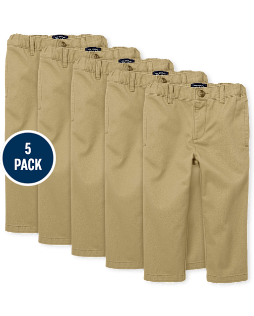 Baby And Toddler Boys Uniform Relaxed Chino Pants 5-Pack