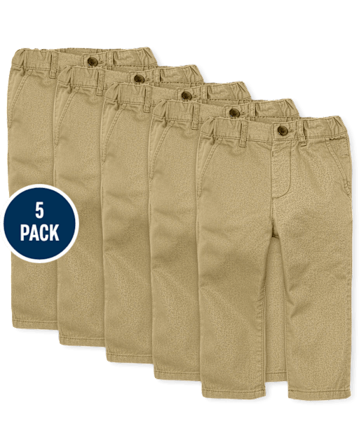 Baby And Toddler Boys Uniform Relaxed Chino Pants 5-Pack