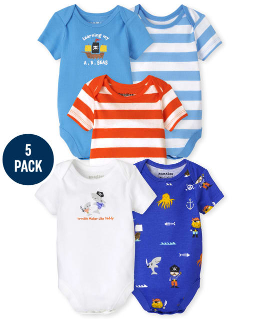 Baby Boys Pirate Bodysuit 5-Pack
