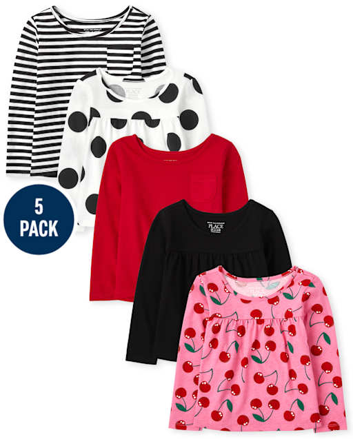 Lot de 5 hauts imprimés pour petites filles