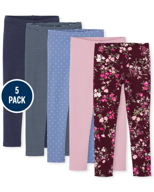 Girls Print Leggings 5-Pack