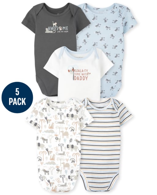 Body de animales para bebé niño, paquete de 5
