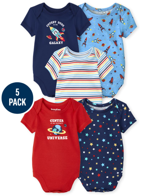 Baby Boys Space Bodysuit 5-Pack