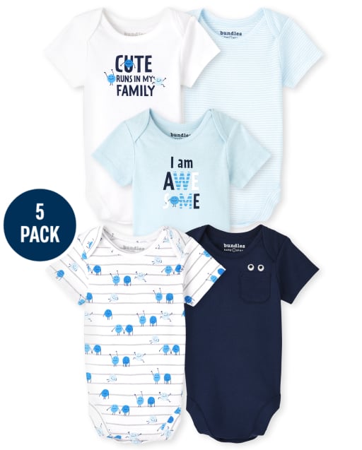 Baby Boys Monster Bodysuit 5-Pack